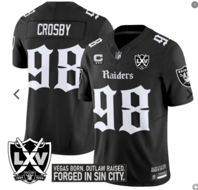 Men 2025 Oakland Raiders #98 Crosby black 7th generation Throwback Nike Limited NFL Jersey style 002->oakland raiders->NFL Jersey